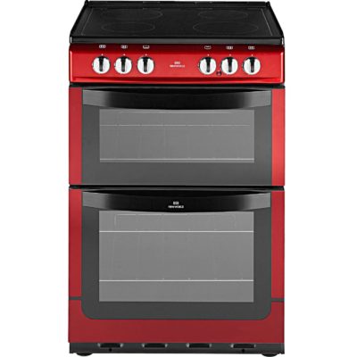 New World 551ETC 55cm Twin Cavity Electric Ceramic Cooker in Metallic Red